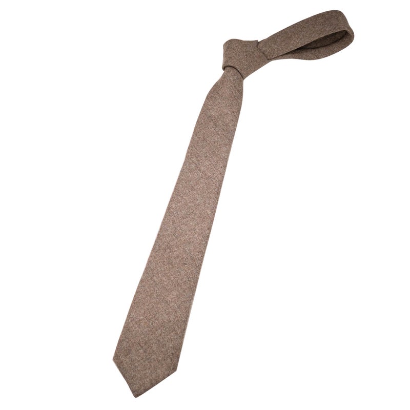 JEMYGINS 2.4" Cotton Necktie Rosybrown Mens Cashmere Wool Skinny Tie (Rosybrown) - Image 2